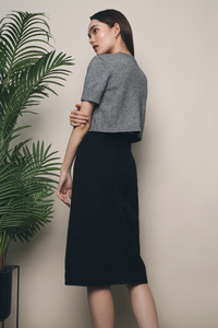 Bijou Cropped Knit Top Grey