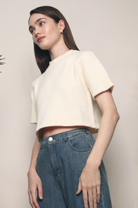 Bijou Cropped Knit Top Malt