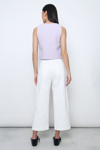 Bijou Tweed Sleeveless Vest Top Periwinkle (Backorder)