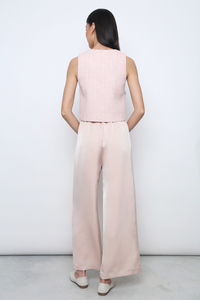 Bijou Tweed Sleeveless Vest Top Blush Pink (Backorder)