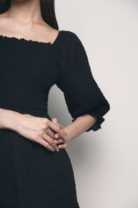 Dani Swiss Dot Midi Dress Black
