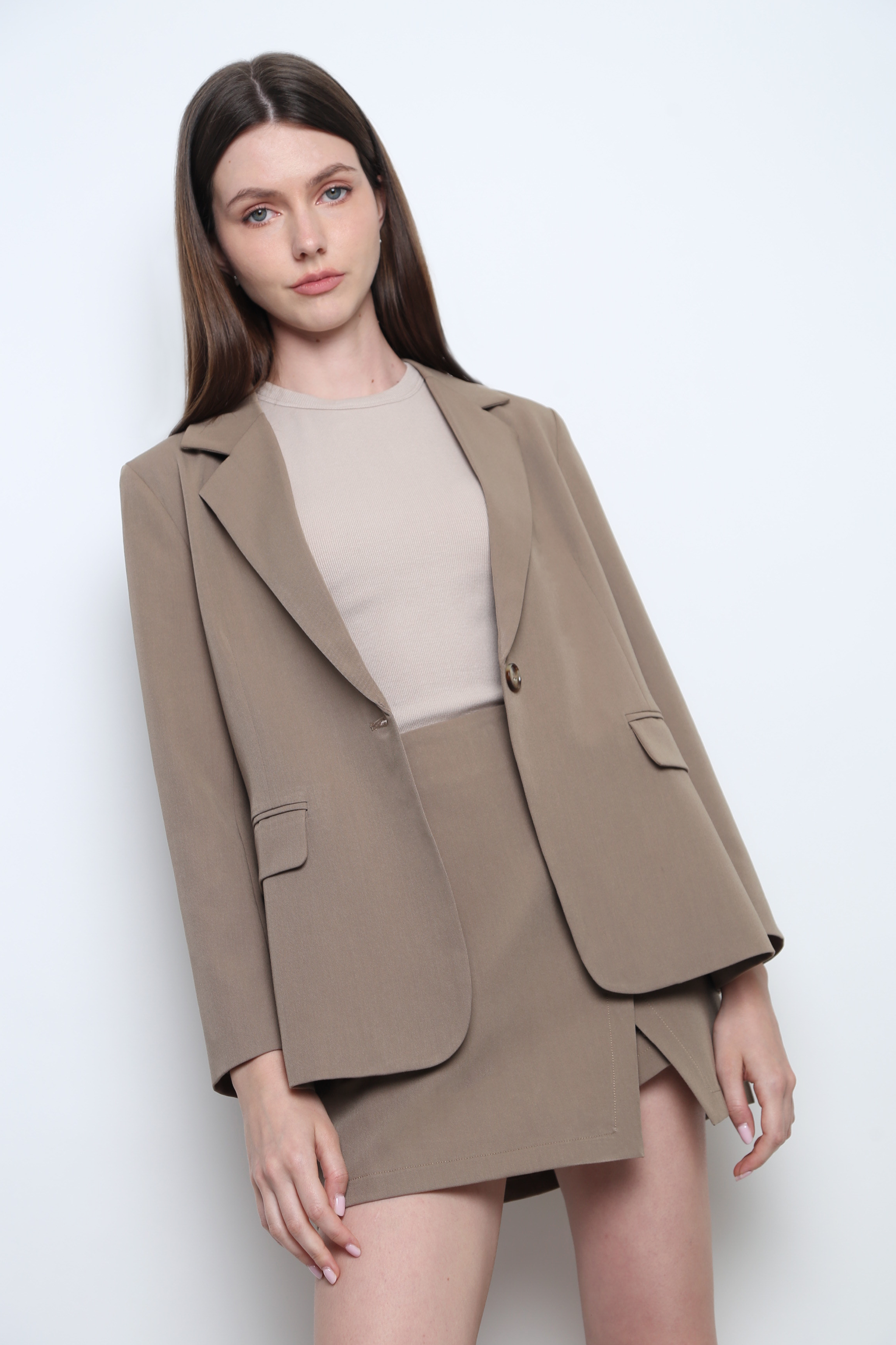 Boardroom Pocket Blazer Brown