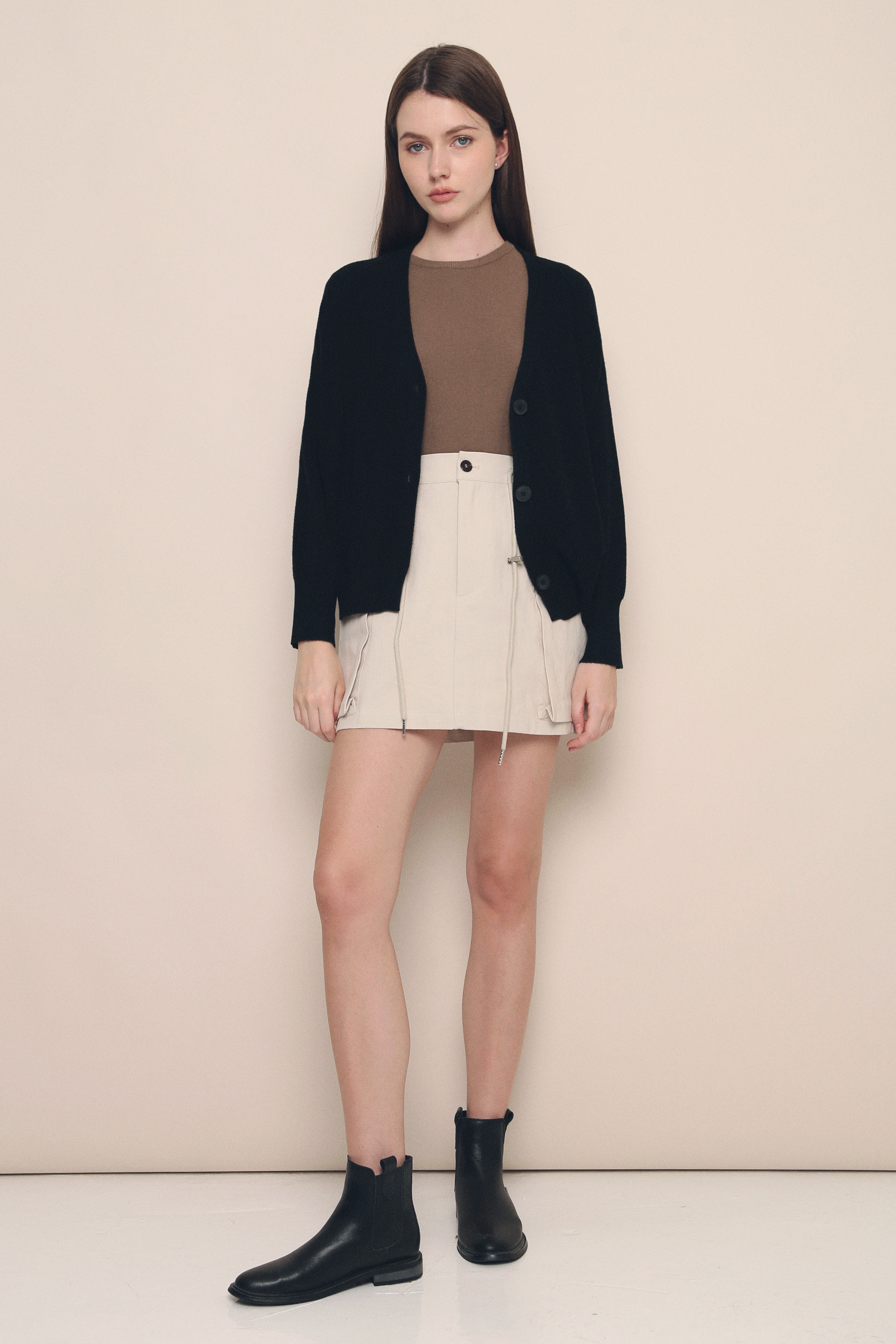 Bobbi Slouchy Knit Cardigan Black Hollyhoque