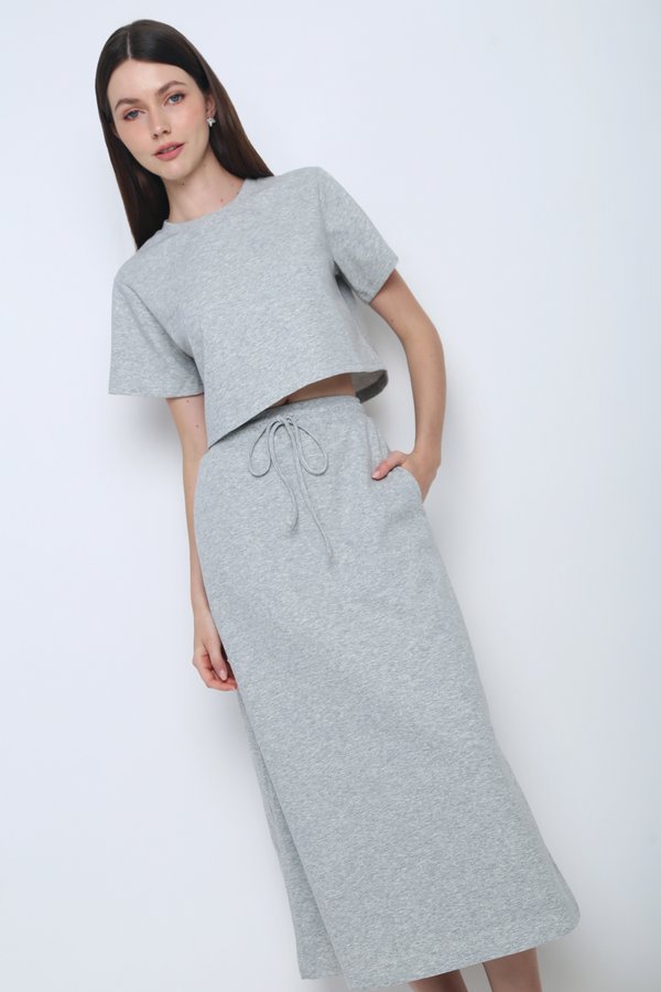 Bolin 2-Piece Sweater Skirt Set Grey