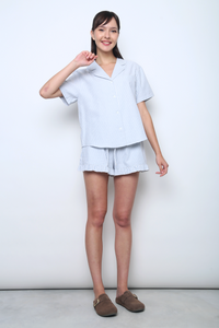 Bon Bon Stripe Pajamas Set White