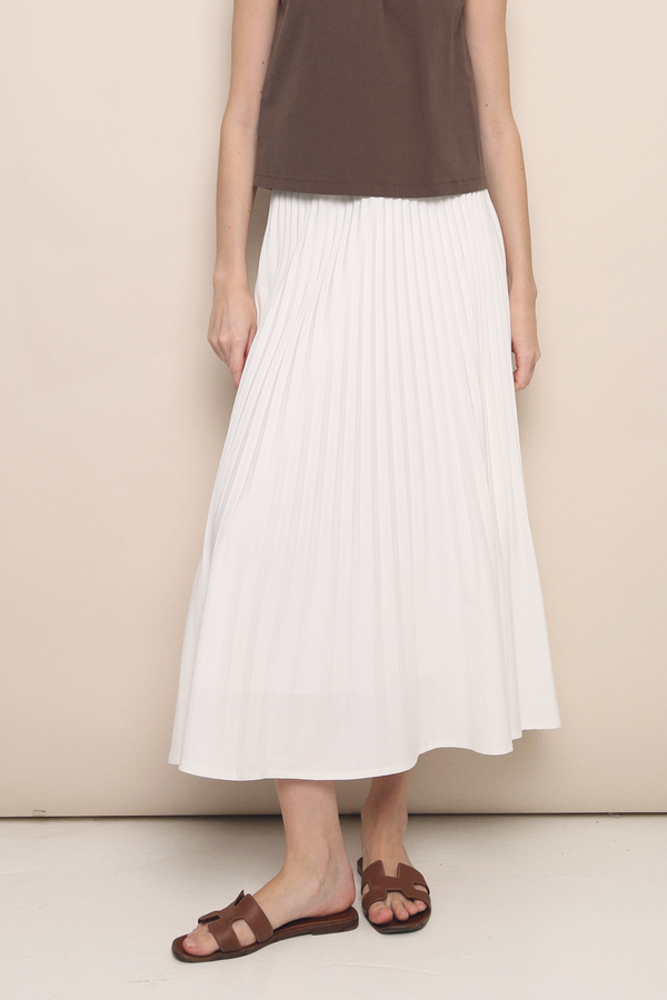 Brighton Pleated Fishtail Skirt White