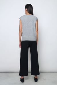 Brooks Button Down Sleeveless Vest Top Grey