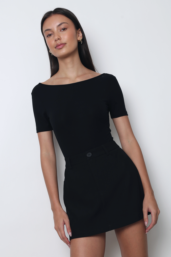 Monet Sleeved Bodysuit Black