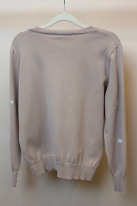 Camille Embroidered Knit Cardigan Cream