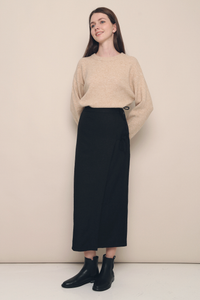 Carter Wrap Tie Skirt Black