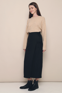 Carter Wrap Tie Skirt Black