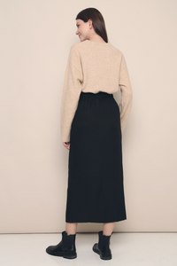 Carter Wrap Tie Skirt Black
