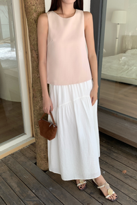 Celin Pleated Sleeveless Blouse Light Pink