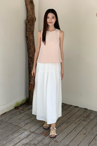 Celin Pleated Sleeveless Blouse Light Pink