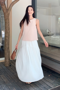 Celin Pleated Sleeveless Blouse Light Pink