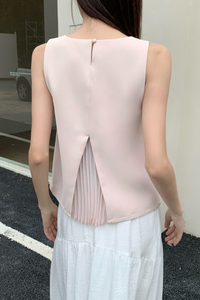 Celin Pleated Sleeveless Blouse Light Pink