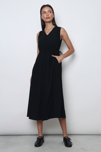 Chantelle Tie Waist Midi Dress Black