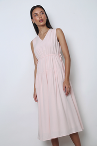 Chantelle Tie Waist Midi Dress Pink
