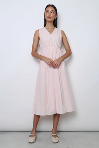 Chantelle Tie Waist Midi Dress Pink