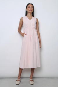 Chantelle Tie Waist Midi Dress Pink