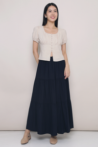 Charlotte Tier Maxi Skirt Midnight Navy (Preorder)