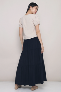 Charlotte Tier Maxi Skirt Midnight Navy (Preorder)