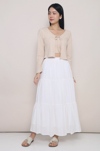 Charlotte Tier Maxi Skirt White (Preorder)