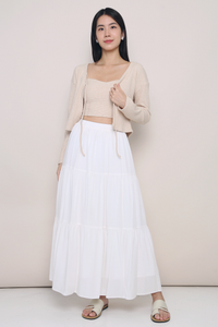 Charlotte Tier Maxi Skirt White (Preorder)