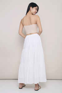 Charlotte Tier Maxi Skirt White (Preorder)