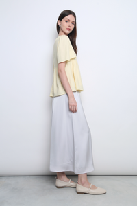 Charmie Flutter Sleeves Babydoll Top Vanilla Yellow