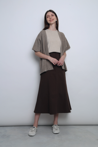 Chate Drape Cardigan Taupe (Backorder)
