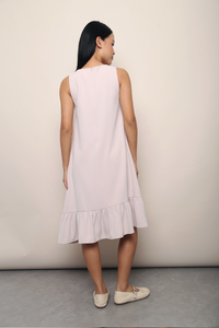 Chelsea High-Low Ruffles Dress Blush