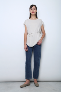 Claridge Scarf Knit Top Ash Grey