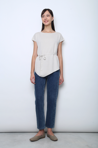 Claridge Scarf Knit Top Ash Grey
