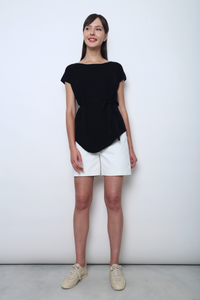 Claridge Scarf Knit Top Black