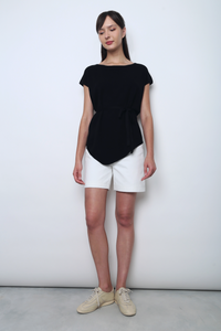 Claridge Scarf Knit Top Black