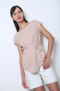 Claridge Scarf Knit Top Blush
