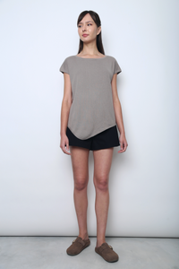 Claridge Scarf Knit Top Taupe