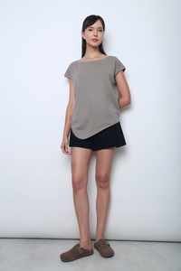Claridge Scarf Knit Top Taupe