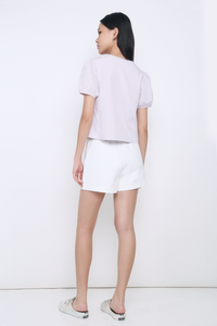 Clementine Pleat & Tie Blouse Purple