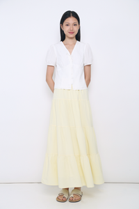 Clementine Pleat & Tie Blouse White