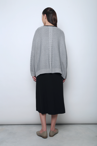 Cloudy Oversized Cable Knit Cardigan Grey