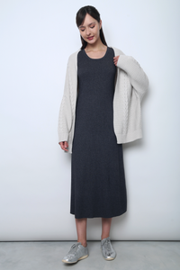 Cloudy Oversized Cable Knit Cardigan Stone White
