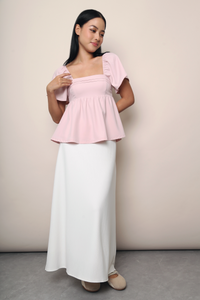 Coco Pleat Babydoll Top Blush