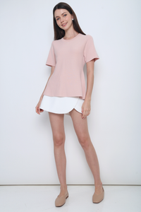 Colbie Babydoll Knit Blouse Powder Pink