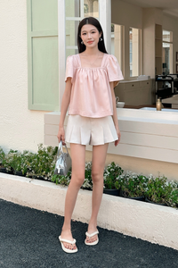 Colette Pleat Shorts Nude (Restock)