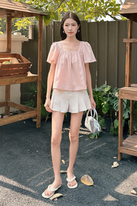 Colette Pleat Shorts Nude (Restock)