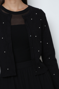 Como Pearl Knit Cardigan Black