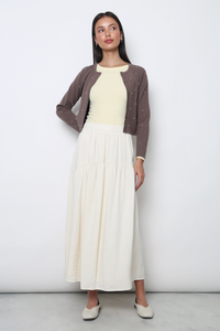 Como Pearl Knit Cardigan Brown
