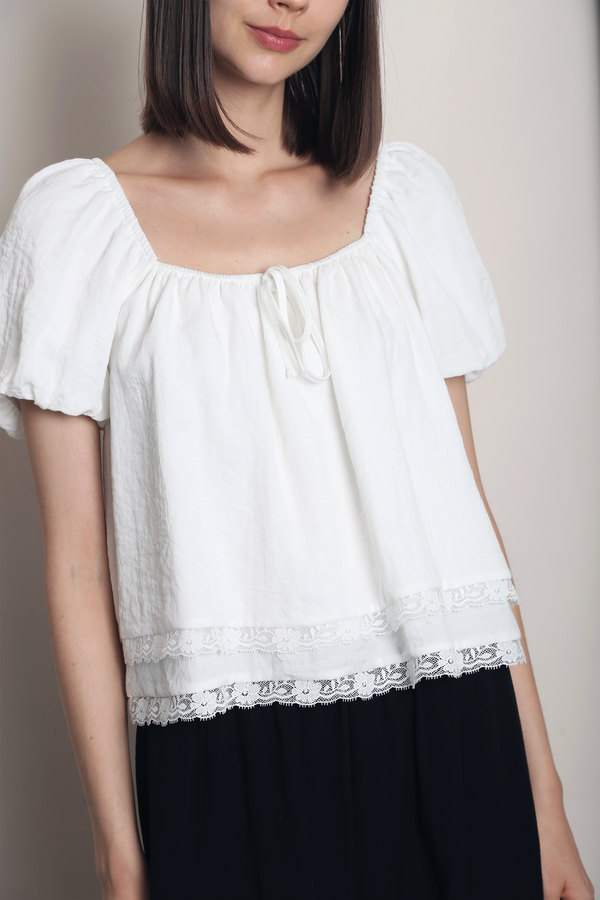 Cottage Crush Lace Top White
